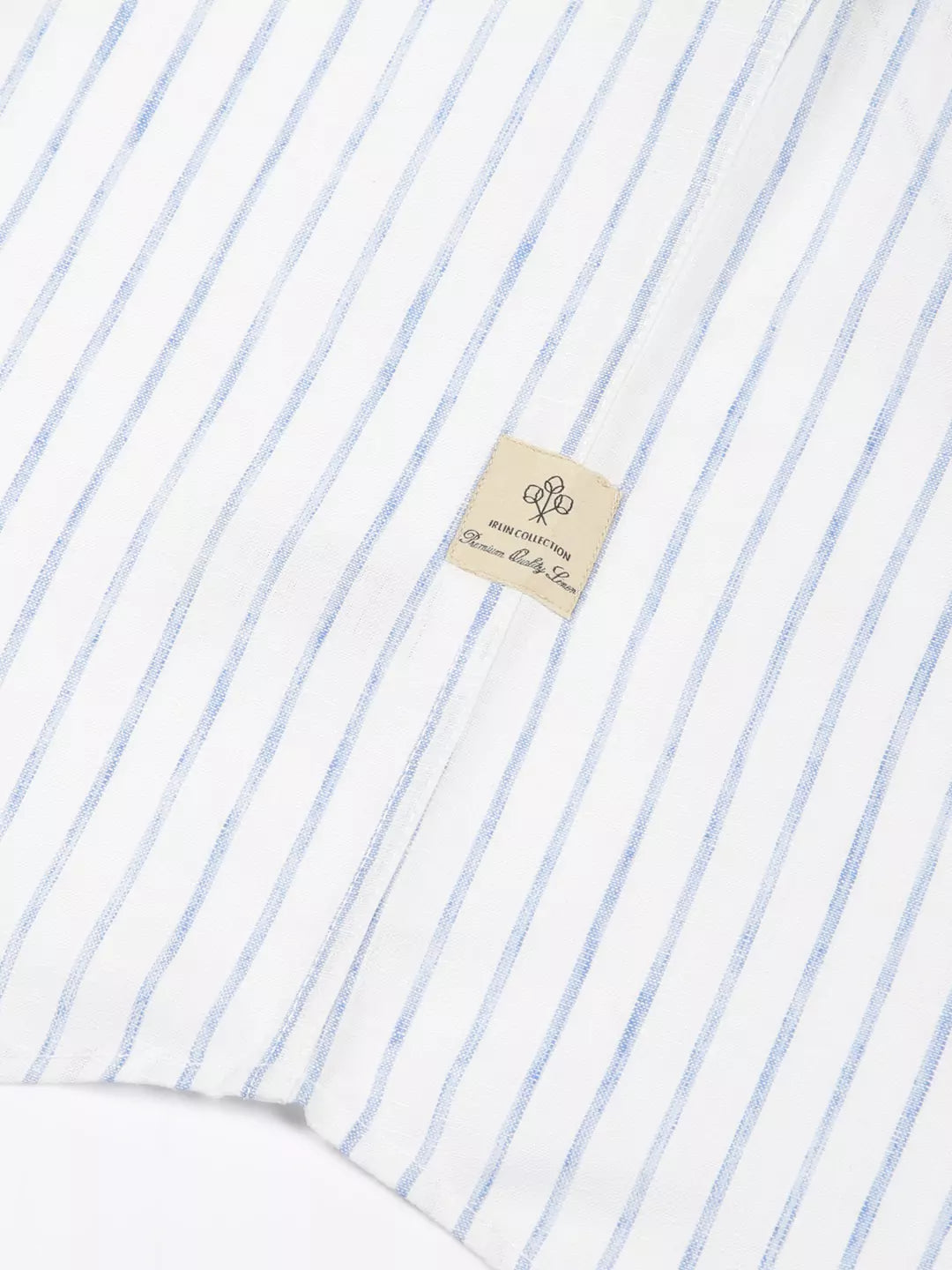 Thomas Scott Men Premium Slim Fit Striped Roll-Up Sleeves Linen Cotton Casual Shirt