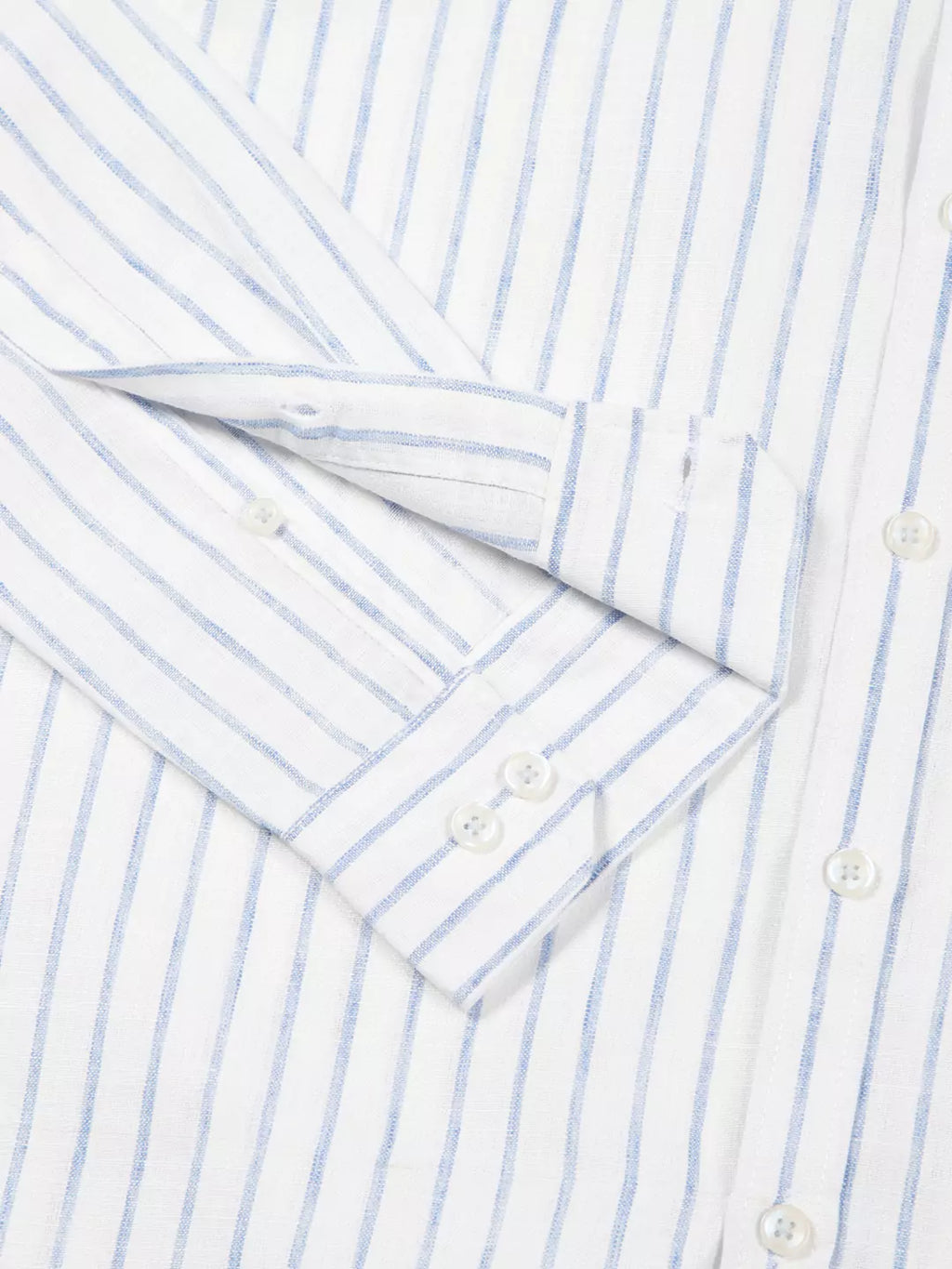 Thomas Scott Men Premium Slim Fit Striped Roll-Up Sleeves Linen Cotton Casual Shirt