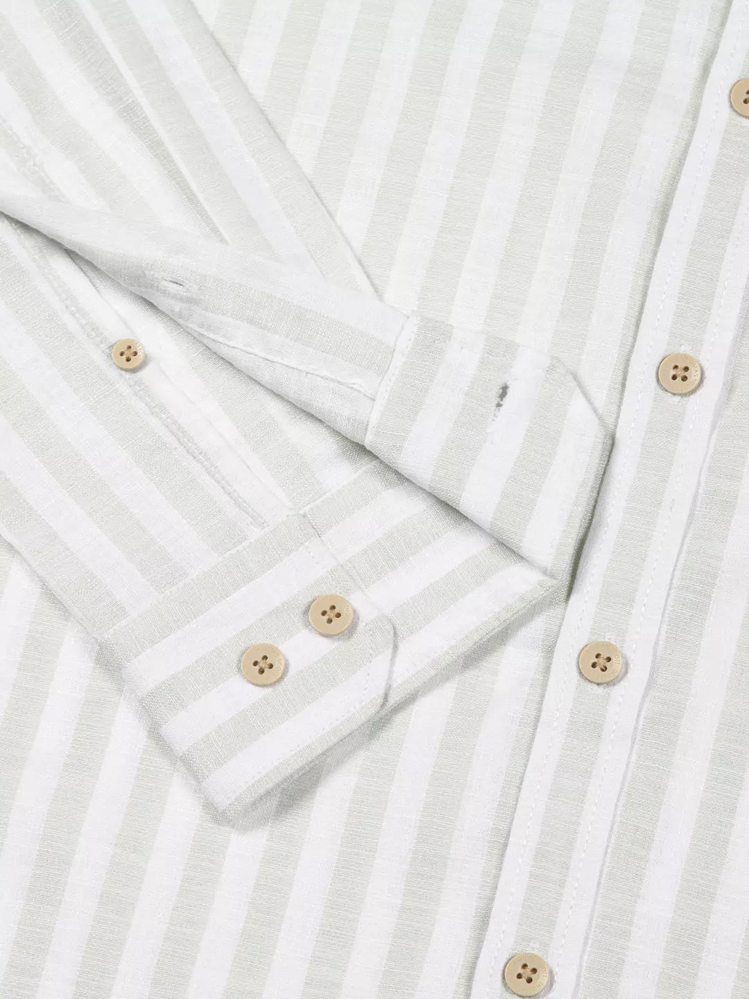 Thomas Scott Men Premium Linen Slim Fit Opaque Striped Casual Shirt