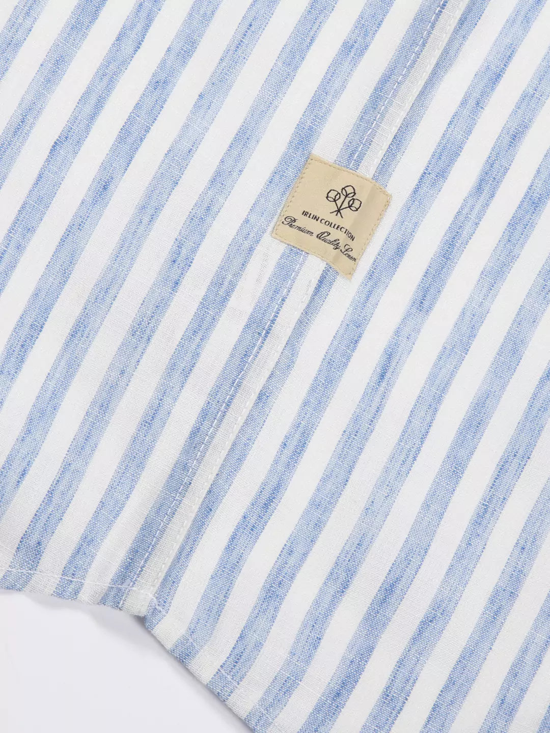 Thomas Scott Men Premium Linen Slim Fit Striped Spread Collar Casual Shirt