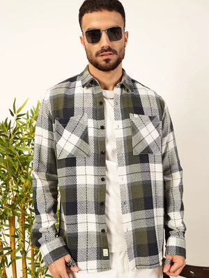 Thomas Scott Men Premium Tartan Checked Casual Shirt
