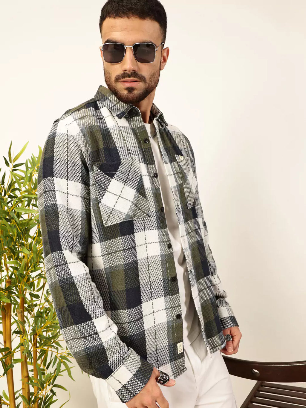 Thomas Scott Men Premium Tartan Checked Casual Shirt