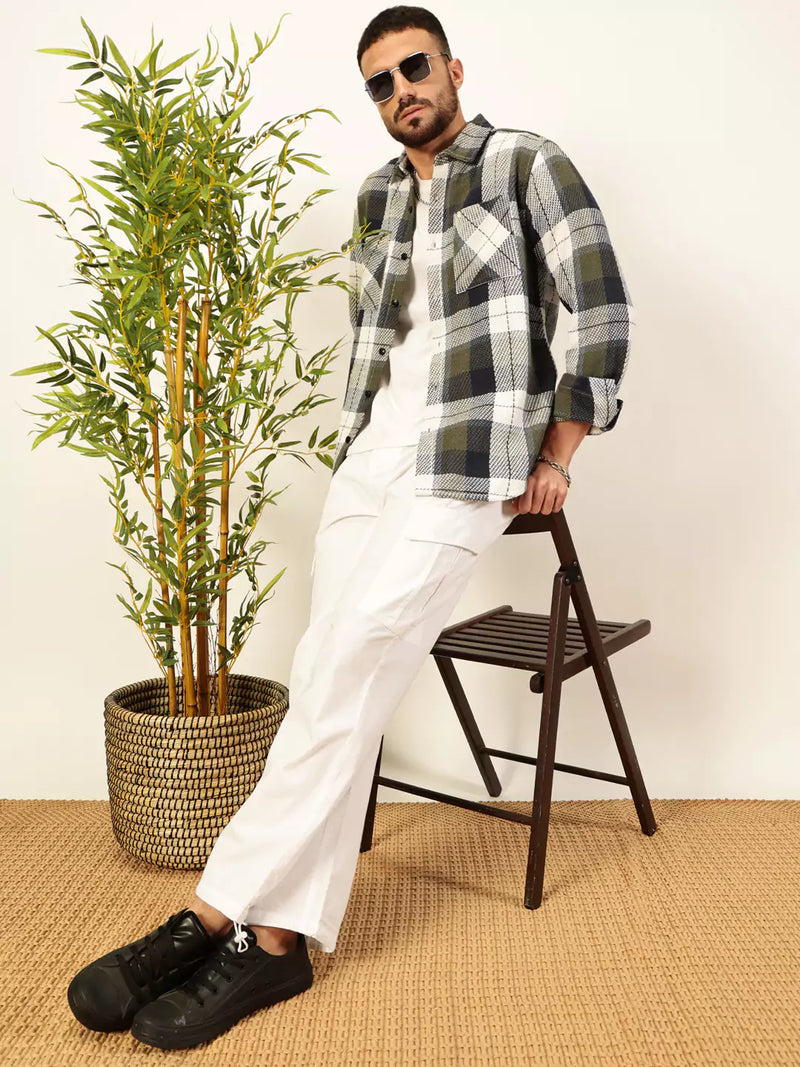 Thomas Scott Men Premium Tartan Checked Casual Shirt
