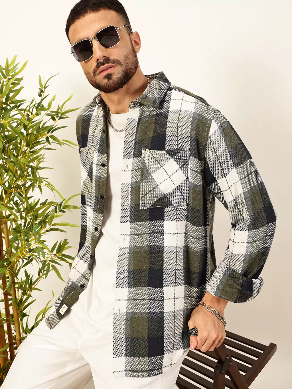 Thomas Scott Men Premium Tartan Checked Casual Shirt