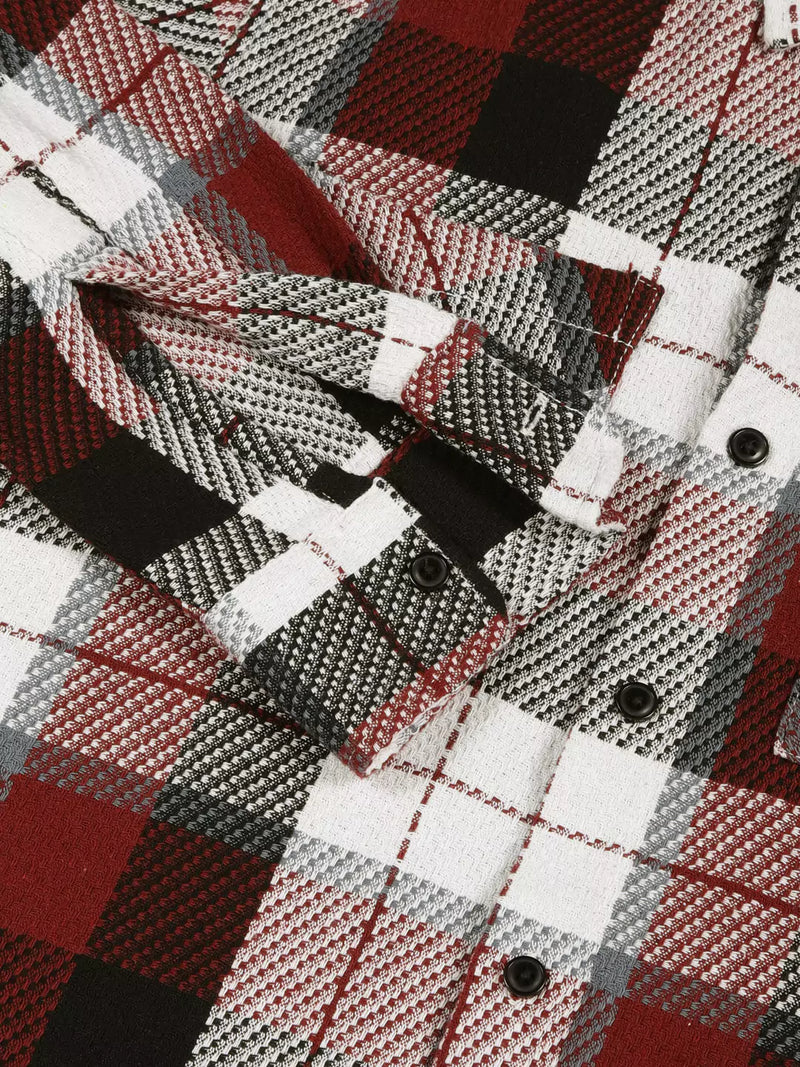 Thomas Scott Men Premium Tartan Checked Casual Shirt