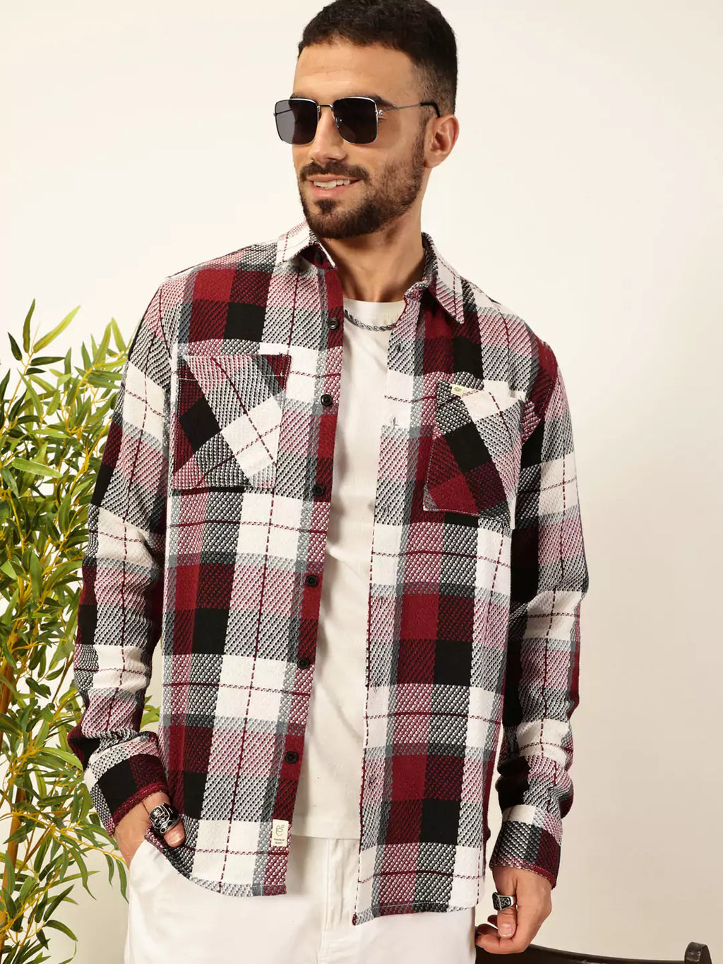 Thomas Scott Men Premium Tartan Checked Casual Shirt
