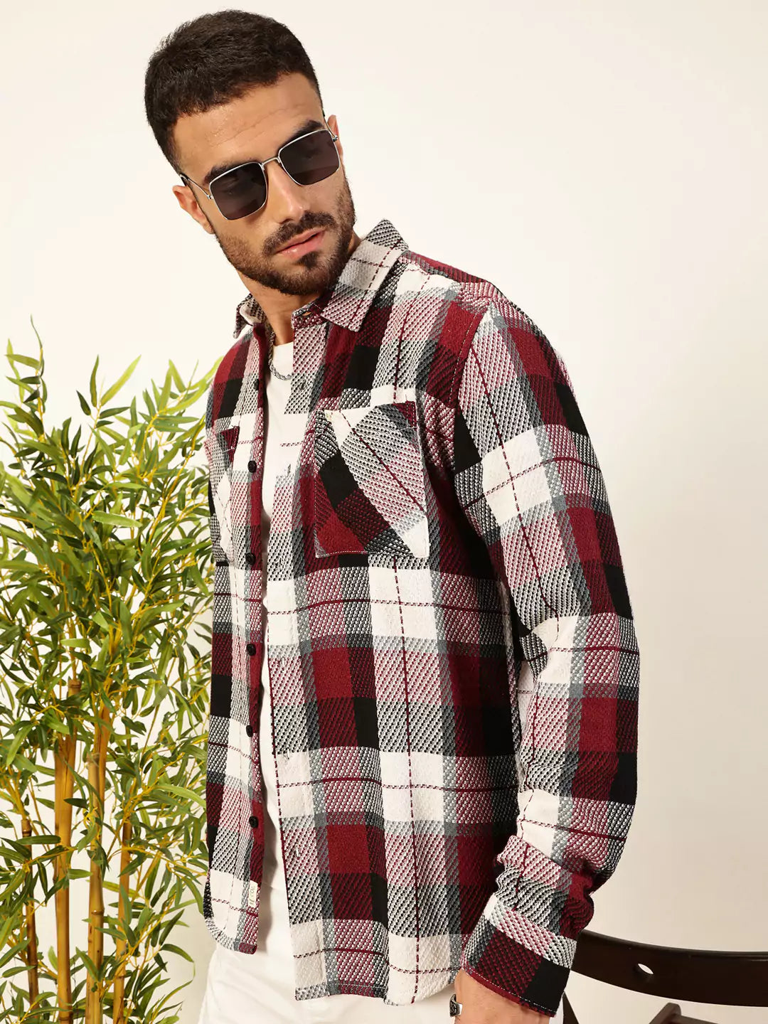 Thomas Scott Men Premium Tartan Checked Casual Shirt