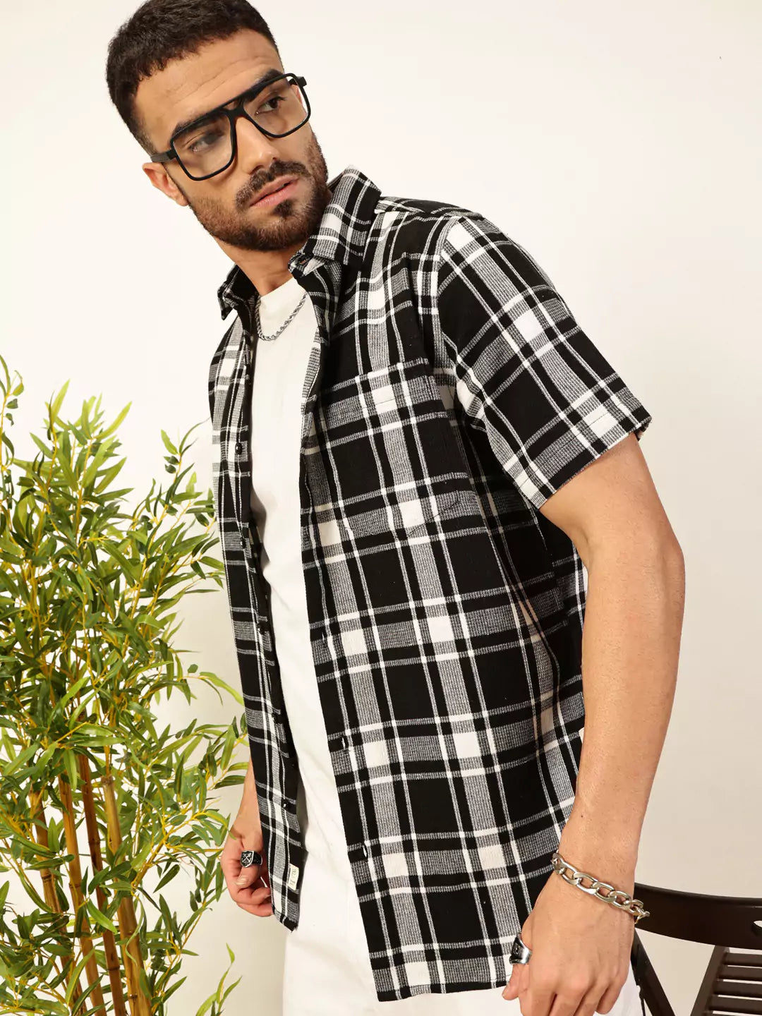 Thomas Scott Men Premium Slim Fit Tartan Checked Casual Shirt