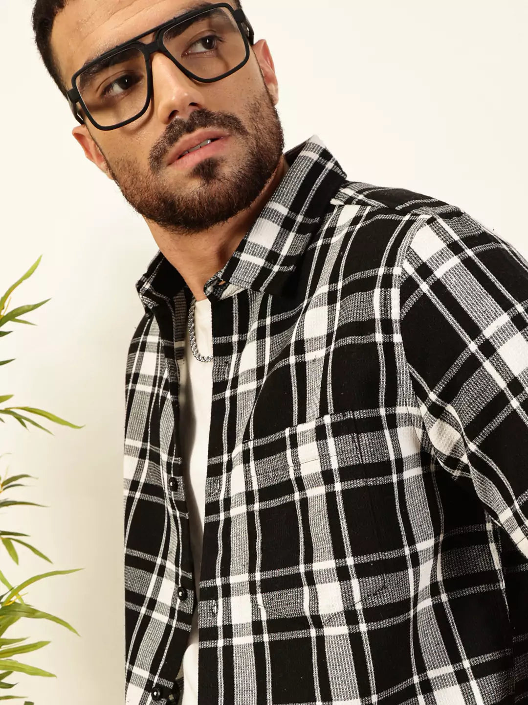 Thomas Scott Men Premium Slim Fit Tartan Checked Casual Shirt