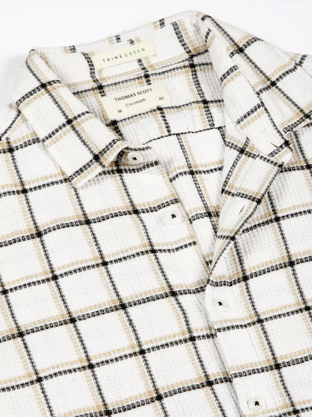 Thomas Scott Men Premium Slim Fit Windowpane Checked Casual Shirt