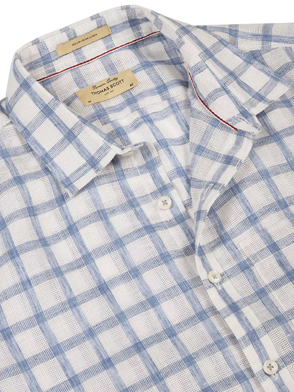 Thomas Scott Men Premium Tartan Checks Checked Cotton & Linen Casual Shirt