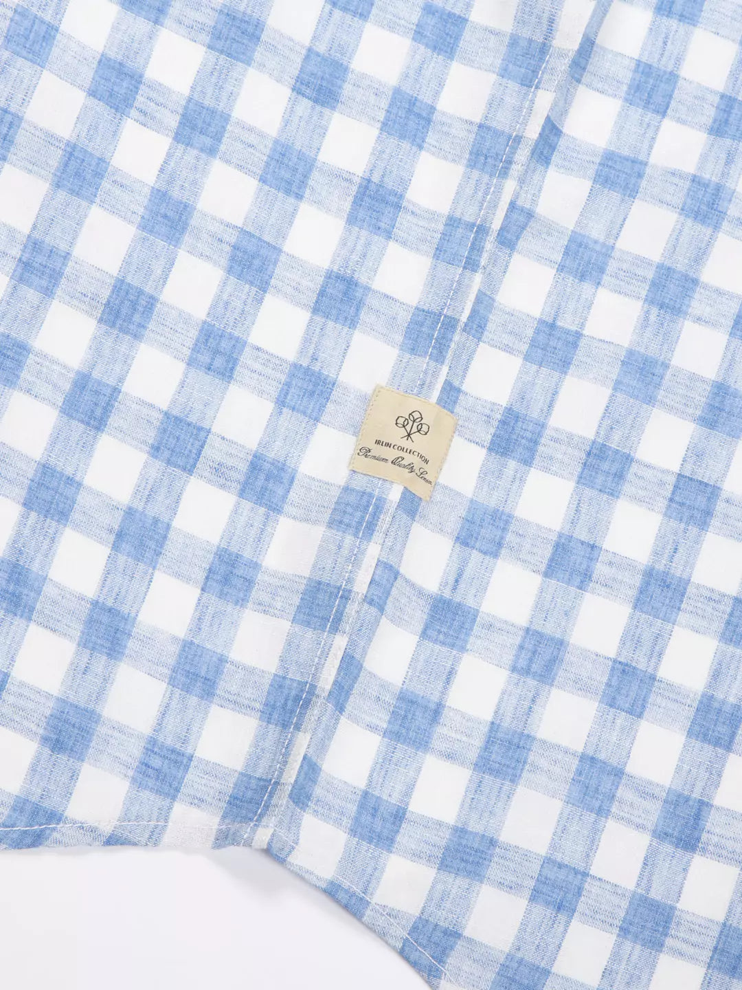 Thomas Scott Men Premium Slim Fit Checked Spread Collar Linen Cotton Casual Shirt