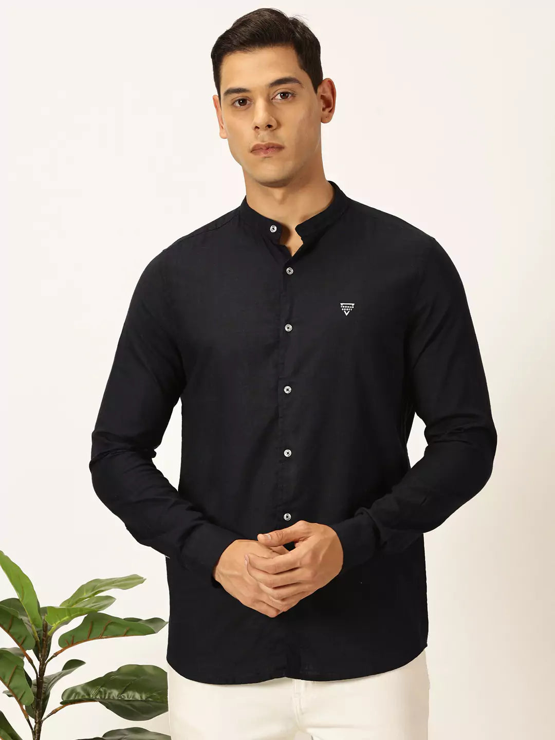 Thomas Scott Men Premium Slim Fit Opaque Casual Shirt