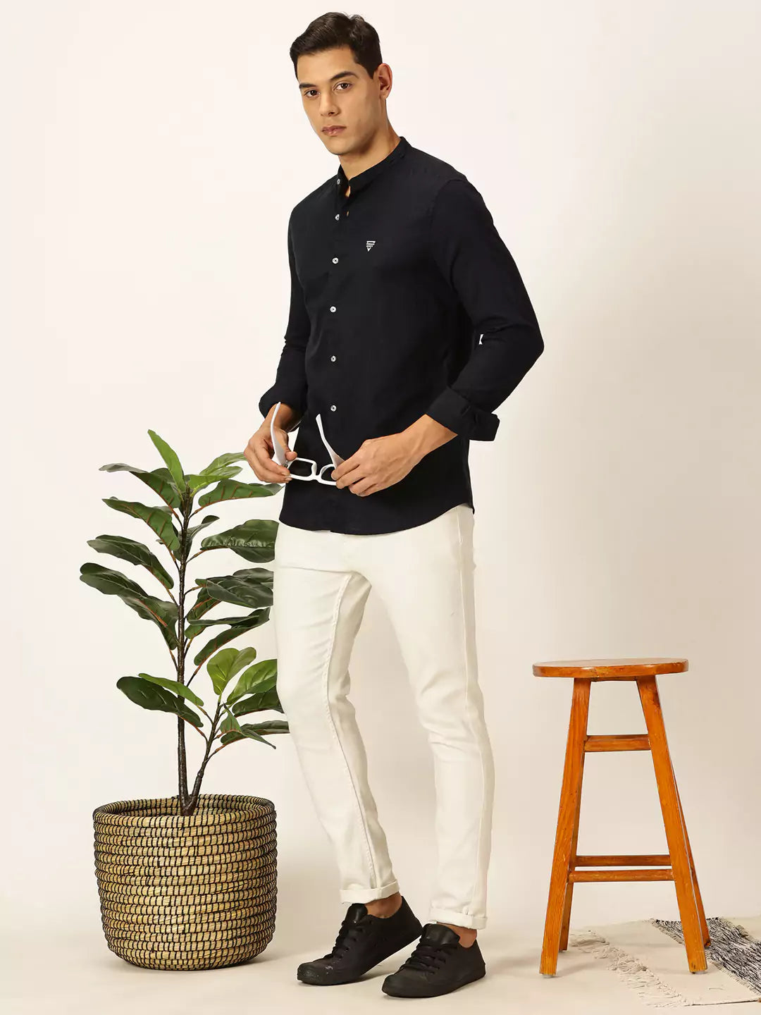 Thomas Scott Men Premium Slim Fit Opaque Casual Shirt