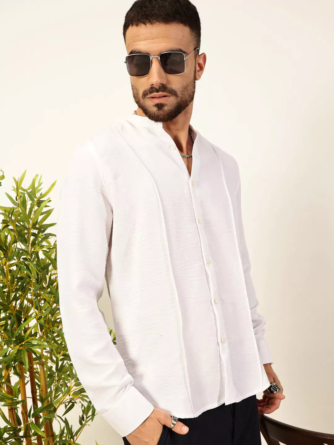 Thomas Scott Men Premium Slim Fit Textured Casual Shirt