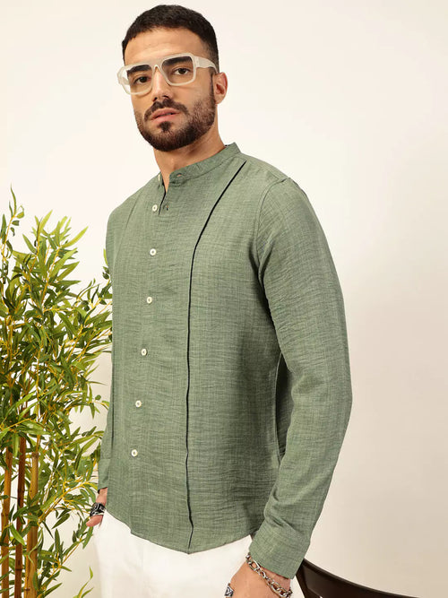 Thomas Scott Men Premium Slim Fit Textured Casual Shirt