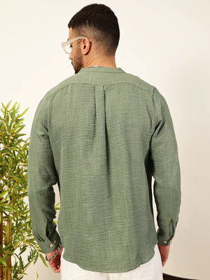 Thomas Scott Men Premium Slim Fit Textured Casual Shirt