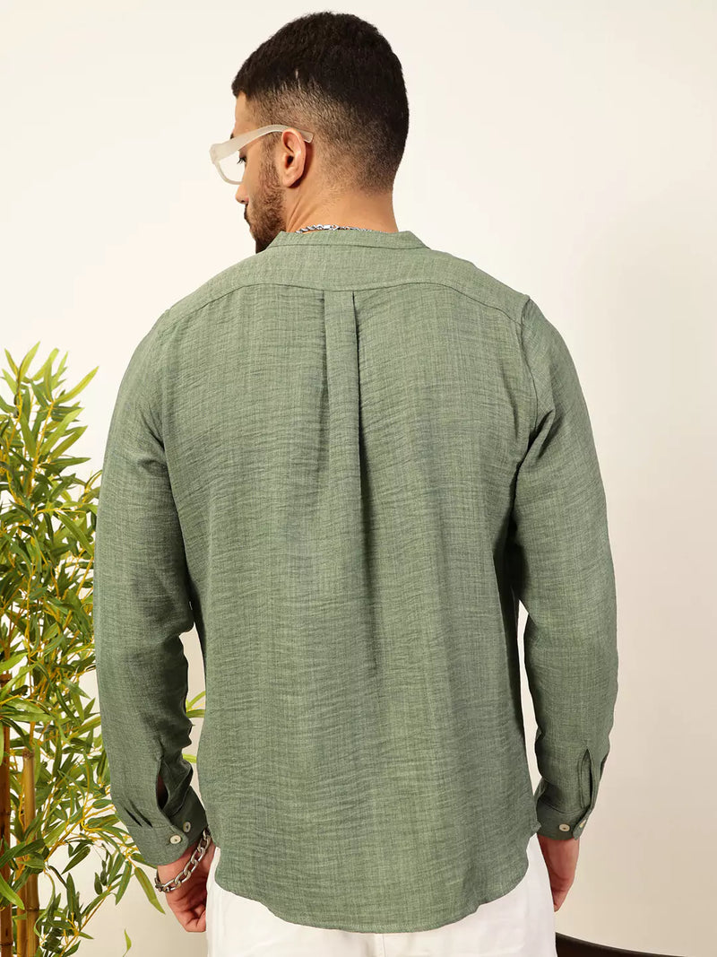 Thomas Scott Men Premium Slim Fit Textured Casual Shirt