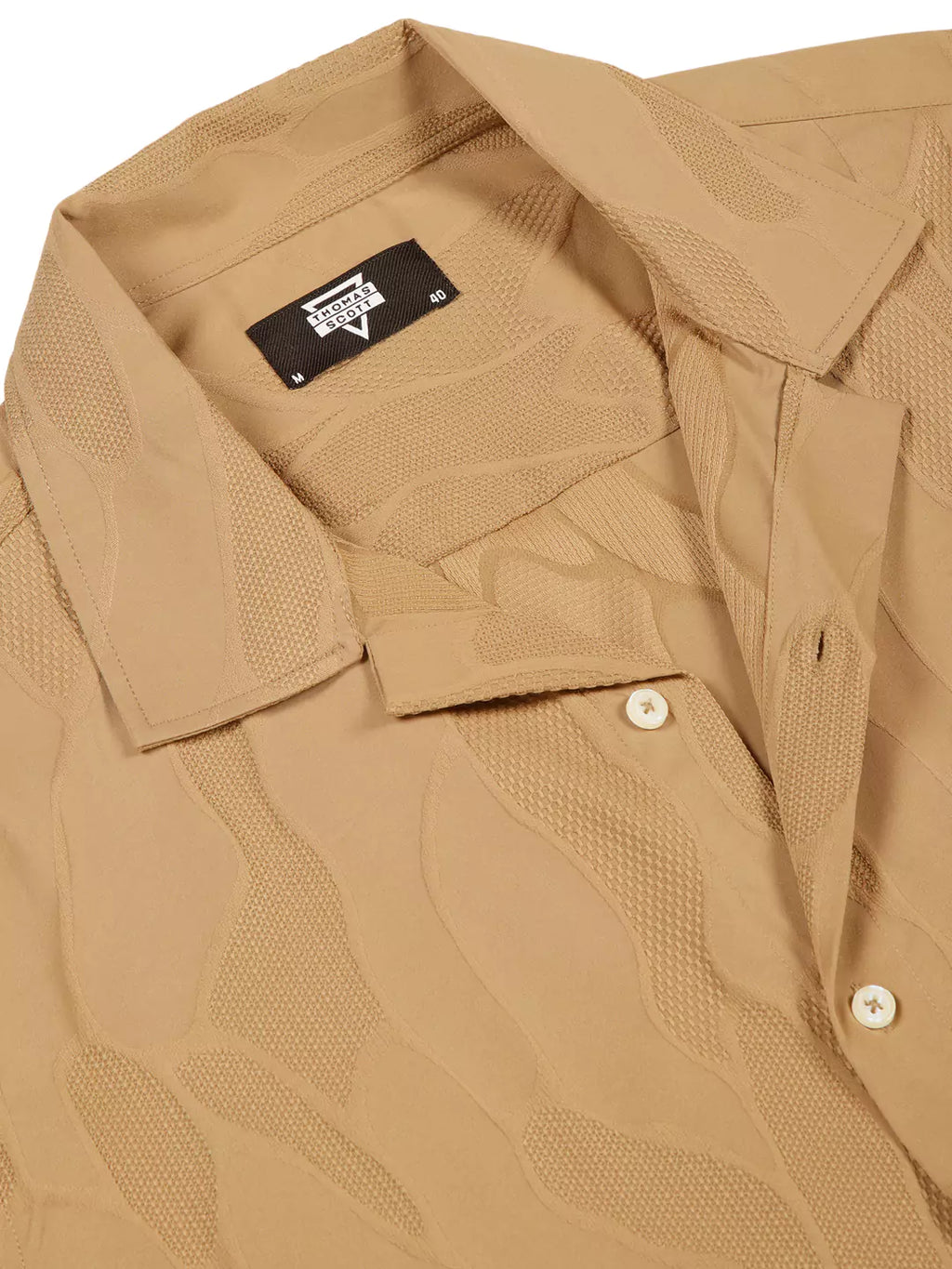 Thomas Scott Men Premium Slim Fit Self Design Textured Casual Shirt