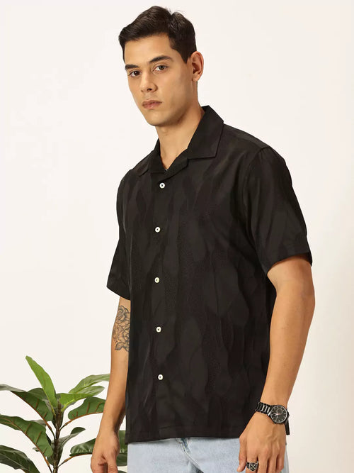 Thomas Scott Men Premium Slim Fit Textured Casual Shirt