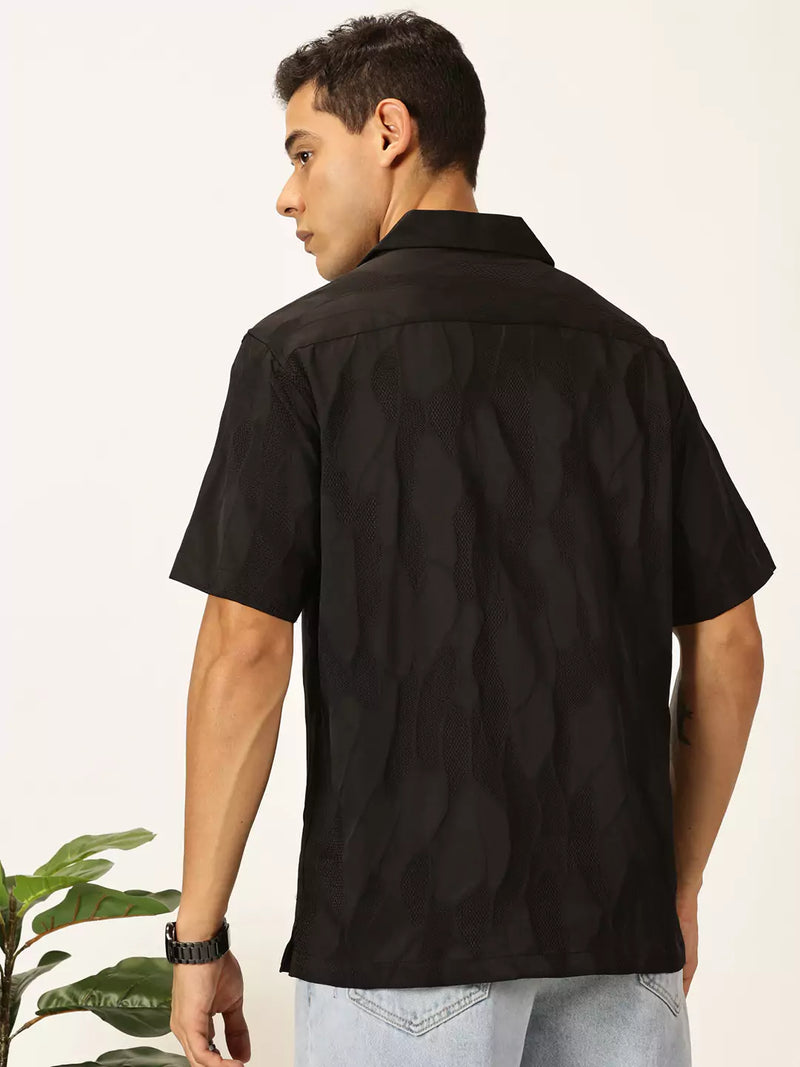Thomas Scott Men Premium Slim Fit Textured Casual Shirt