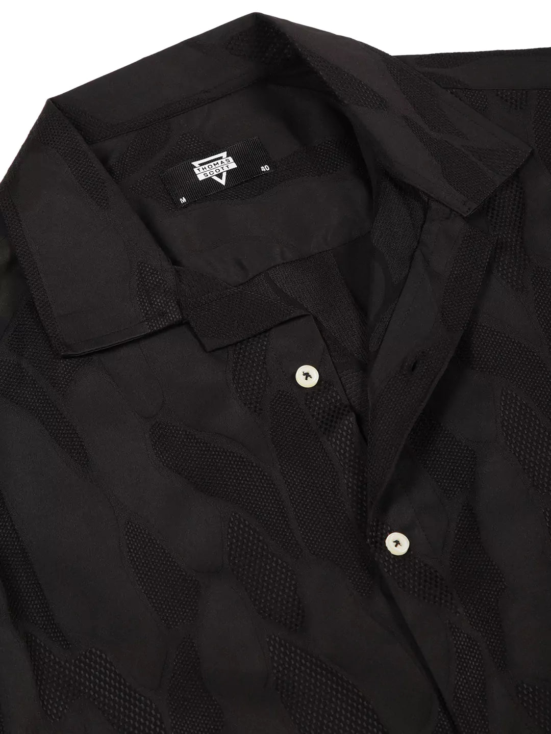 Thomas Scott Men Premium Slim Fit Textured Casual Shirt
