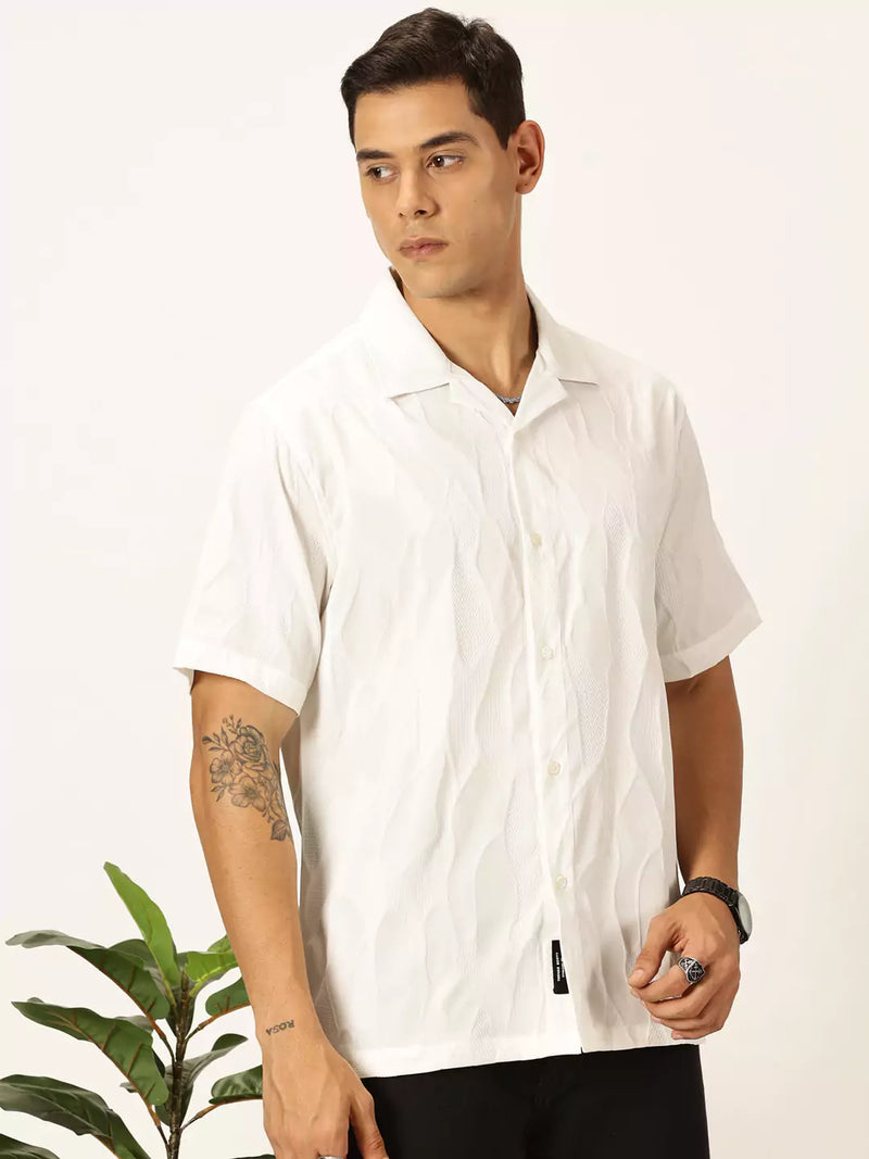 Thomas Scott Men Premium Slim Fit Textured Casual Shirt