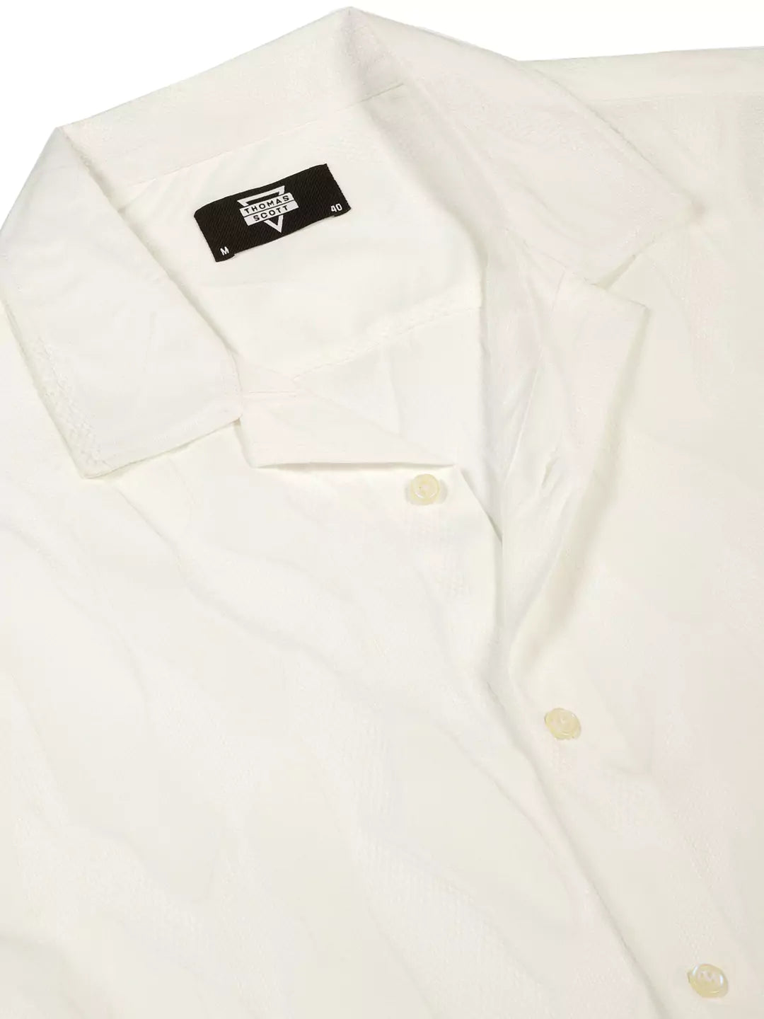 Thomas Scott Men Premium Slim Fit Textured Casual Shirt