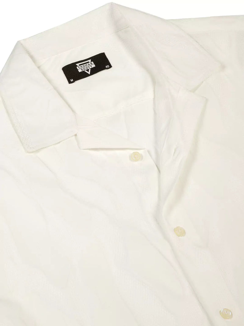 Thomas Scott Men Premium Slim Fit Textured Casual Shirt