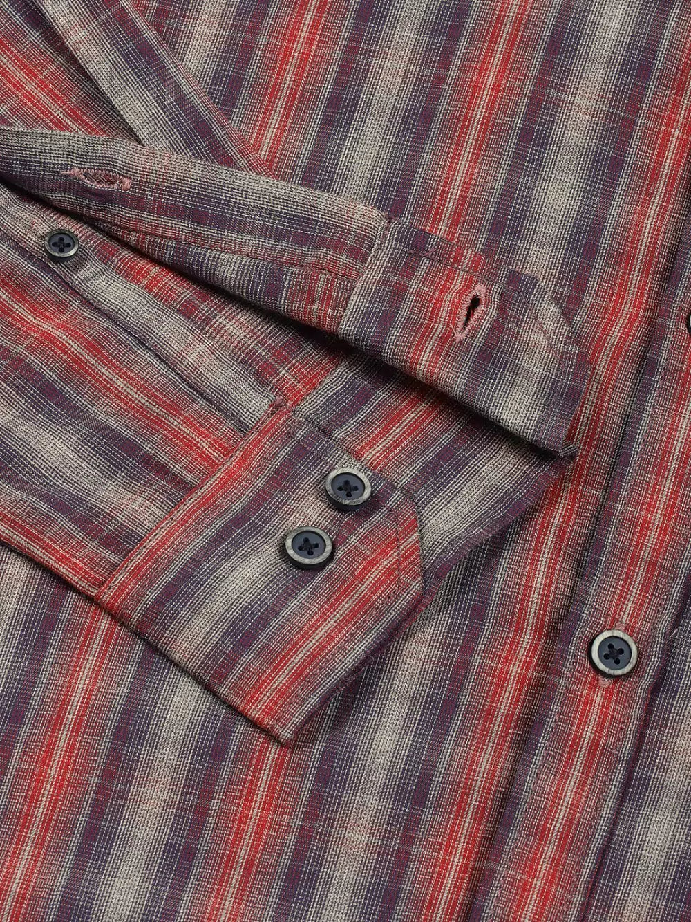 Thomas Scott Men Premium Spread Collar Multi Striped Cotton Slim Fit Casual Shirt