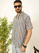 Blue Self Design Textured Cotton Regular Fit Semi-Sheer Casual Crochet Shirt For Men