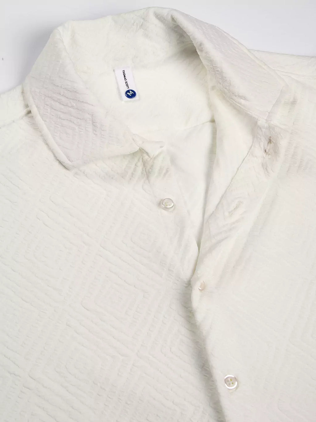 Thomas Scott Men Classic Spread Collar Solid Oversized Casual Shirt