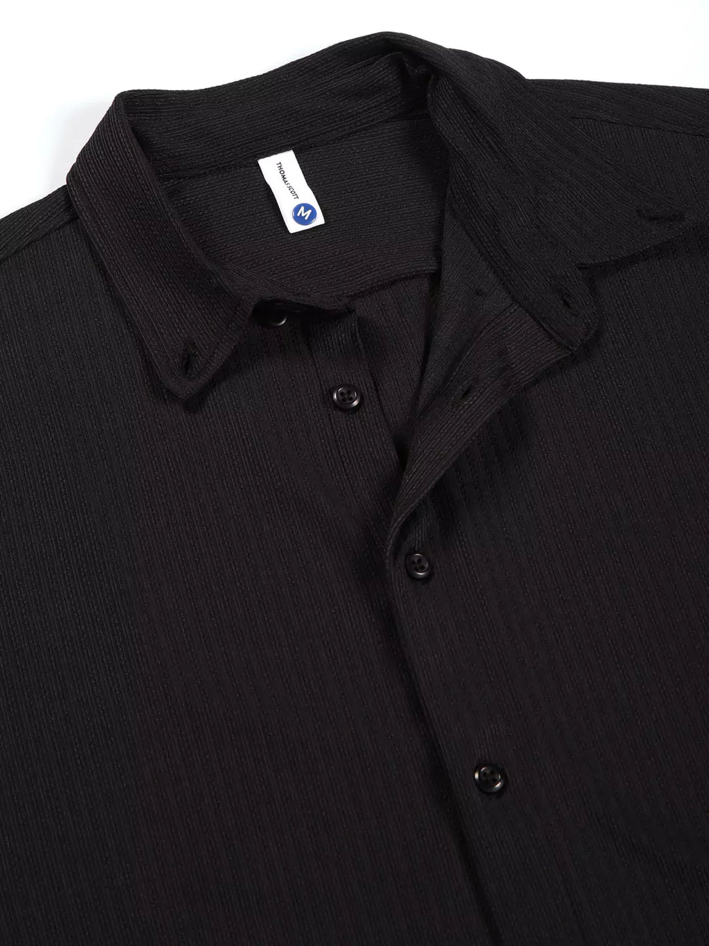 Thomas Scott Men Premium Slim Fit Vertical Stripes Textured Casual Shirt