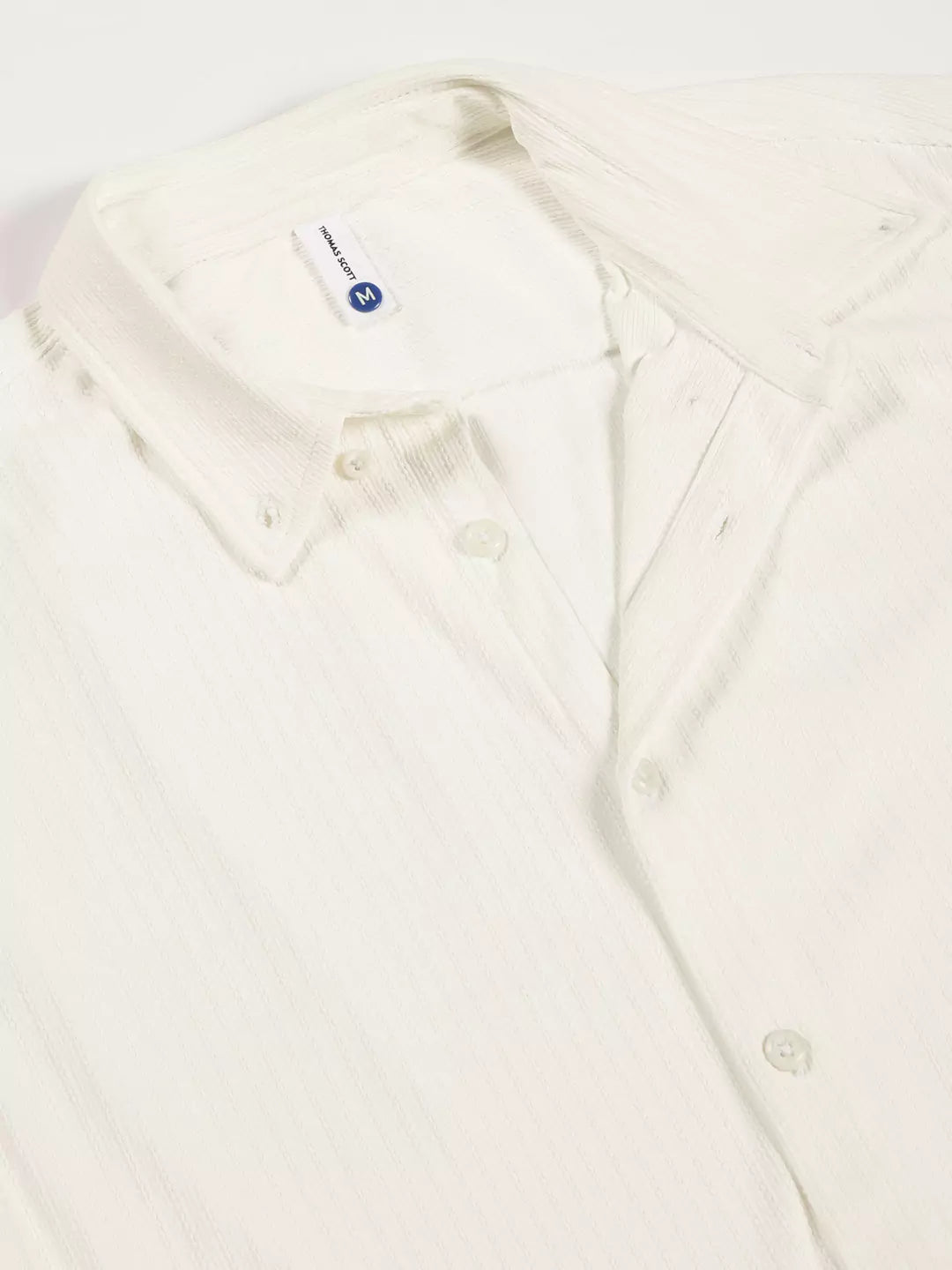 Thomas Scott Men Premium Slim Fit Vertical Stripes Textured Casual Shirt