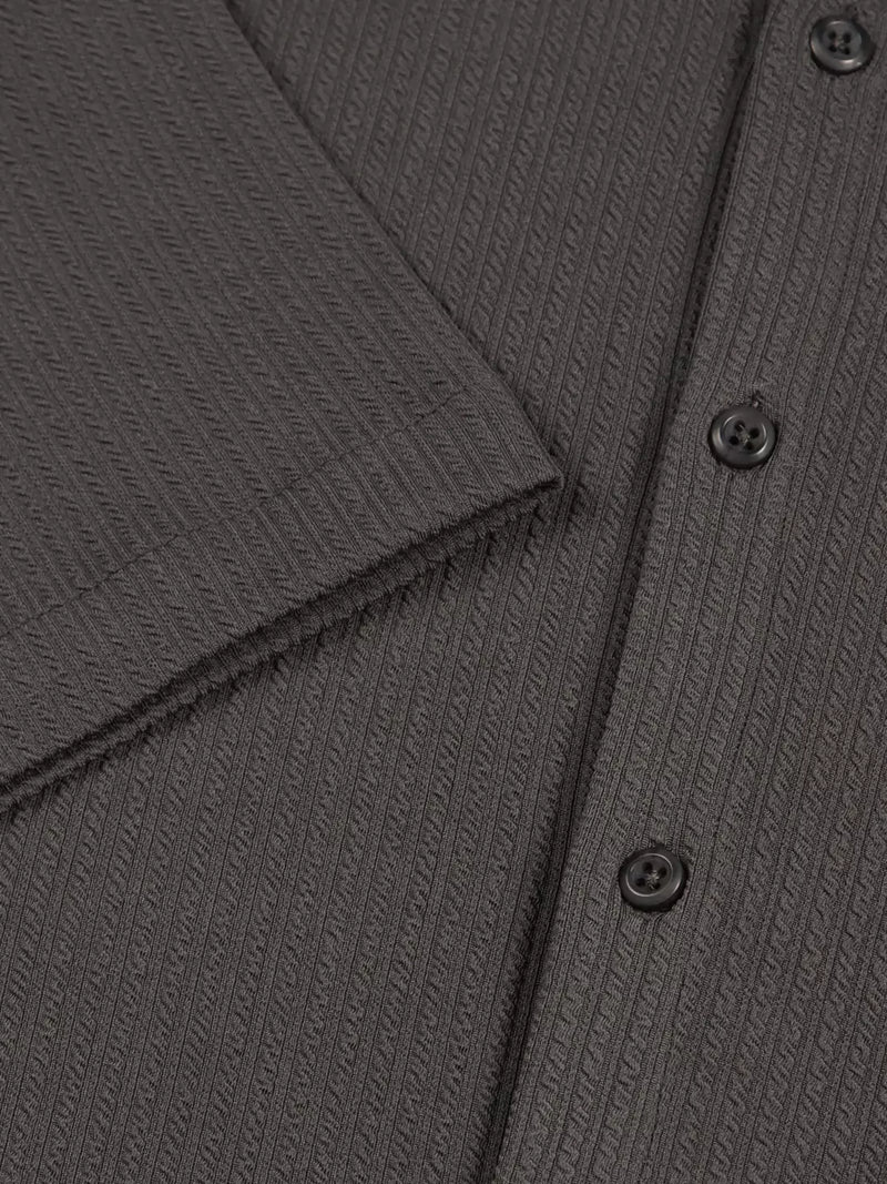 Thomas Scott Men Premium Slim Fit Vertical Stripes Textured Casual Shirt