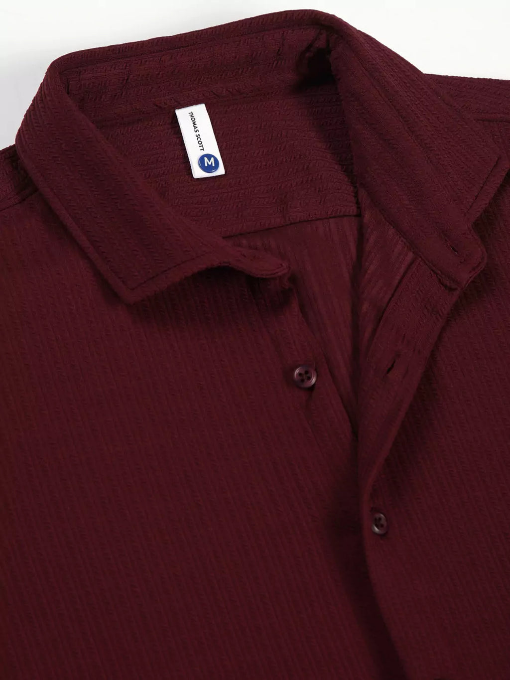 Thomas Scott Men Premium Slim Fit Vertical Stripes Textured Casual Shirt