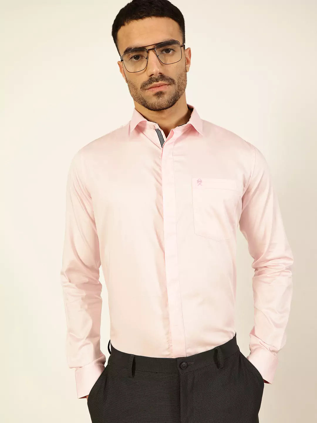 Thomas Scott Men Premium Cutaway Collar Solid Cotton Formal Shirt