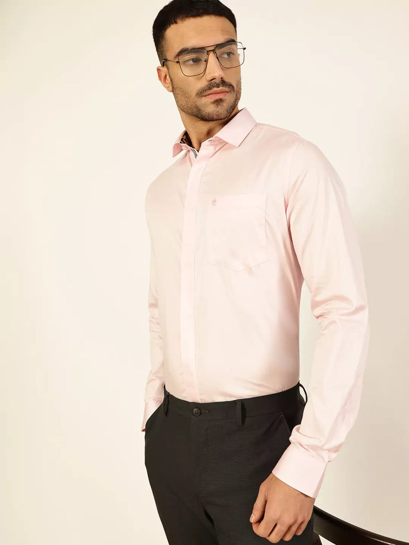 Thomas Scott Men Premium Cutaway Collar Solid Cotton Formal Shirt