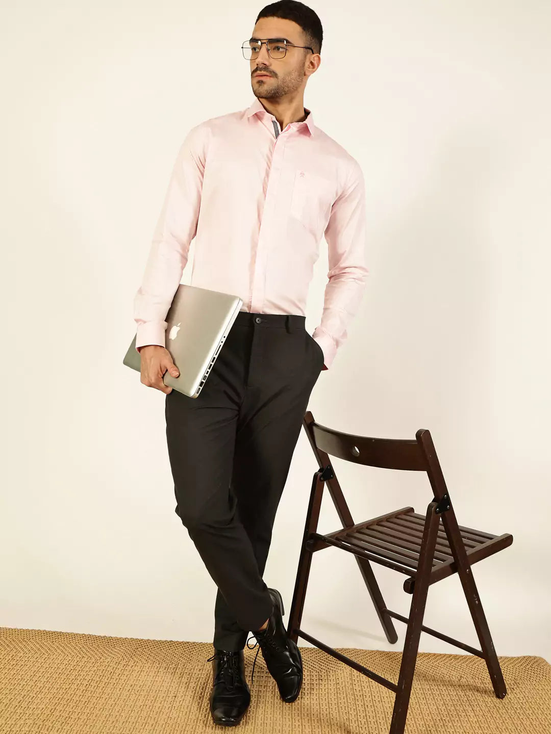 Thomas Scott Men Premium Cutaway Collar Solid Cotton Formal Shirt