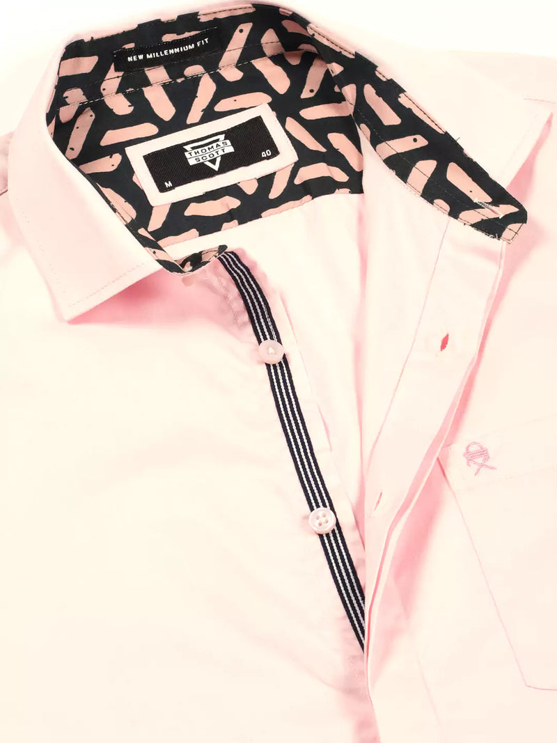 Thomas Scott Men Premium Cutaway Collar Solid Cotton Formal Shirt