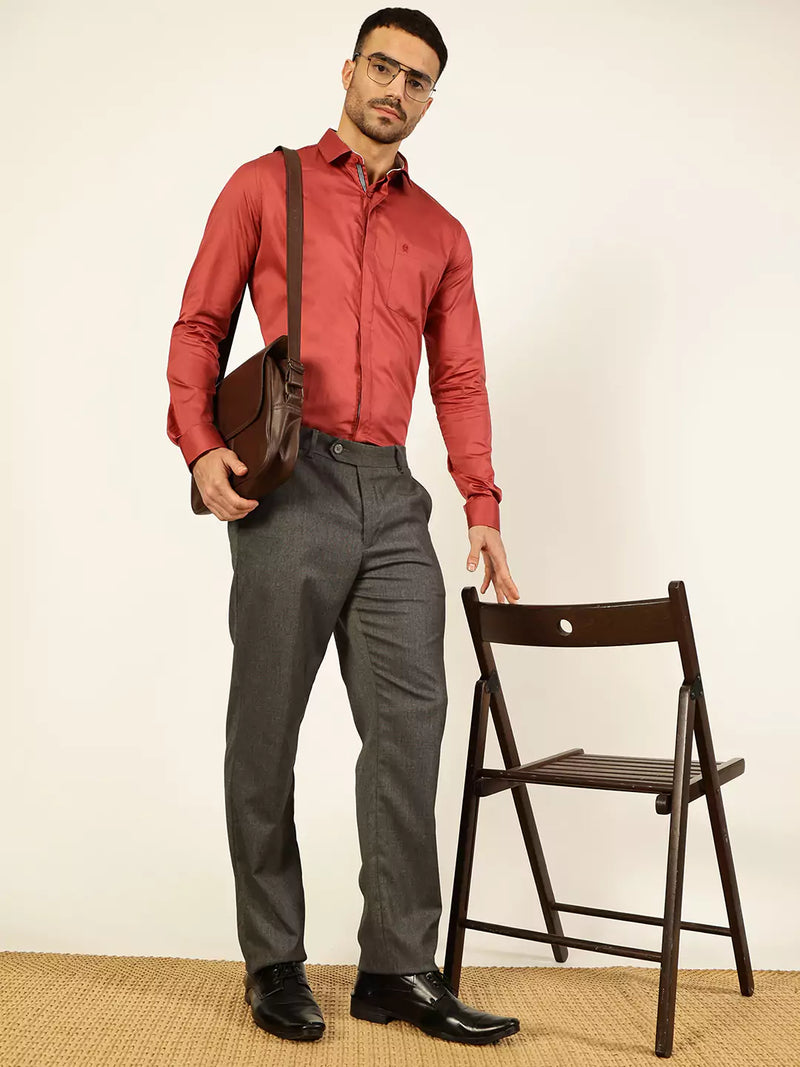 Thomas Scott Men Premium Cutaway Collar Solid Cotton Formal Shirt