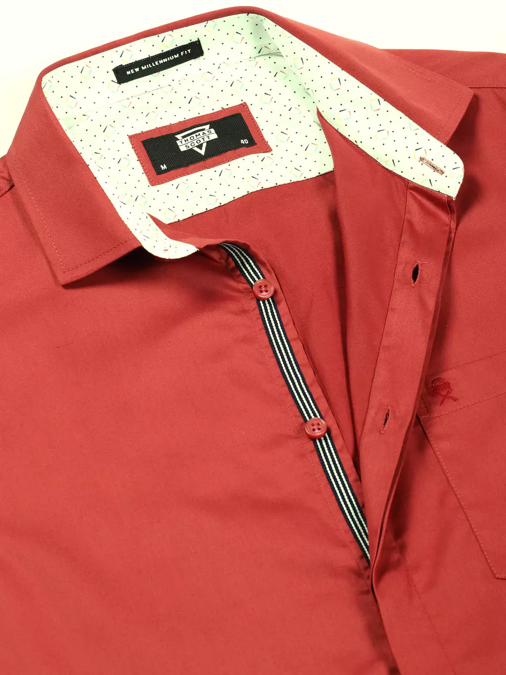 Thomas Scott Men Premium Cutaway Collar Solid Cotton Formal Shirt