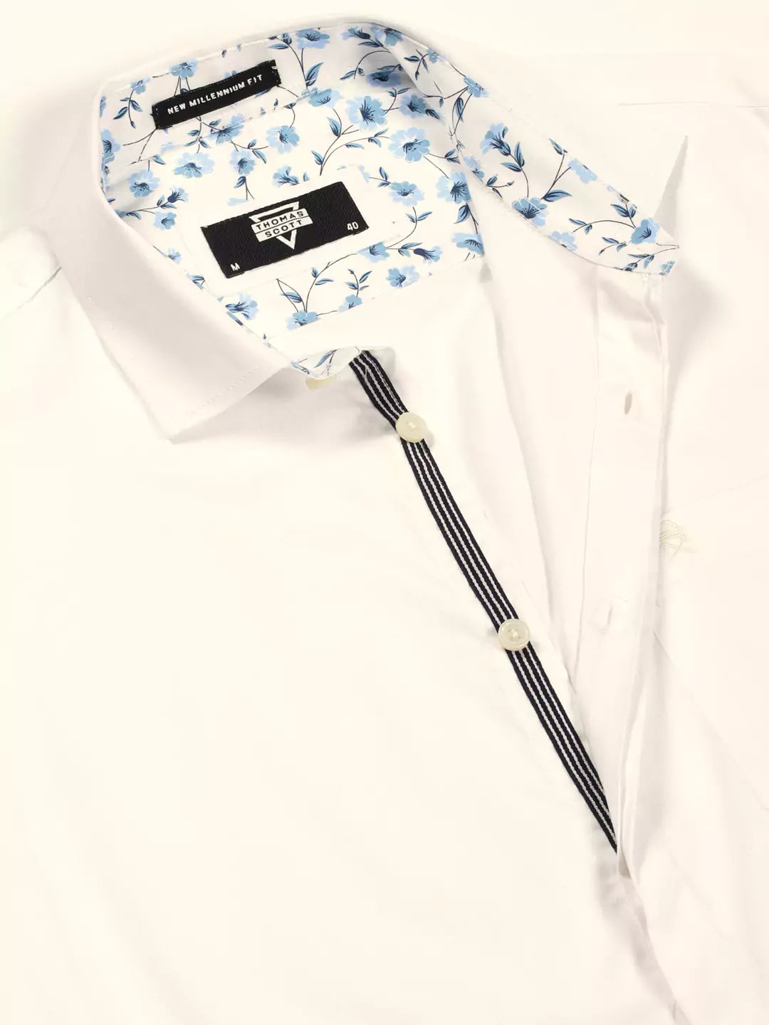 Thomas Scott Men Premium Cutaway Collar Solid Cotton Formal Shirt