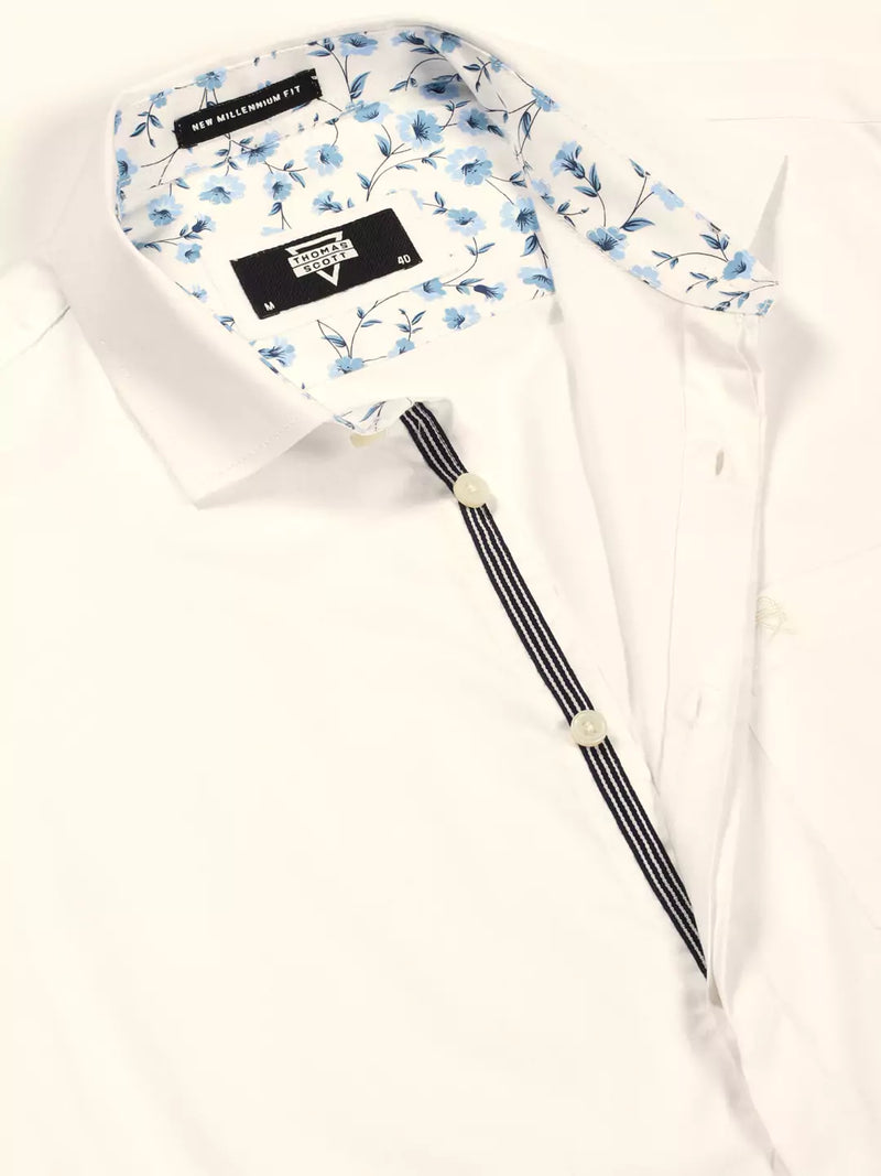 Thomas Scott Men Premium Cutaway Collar Solid Cotton Formal Shirt