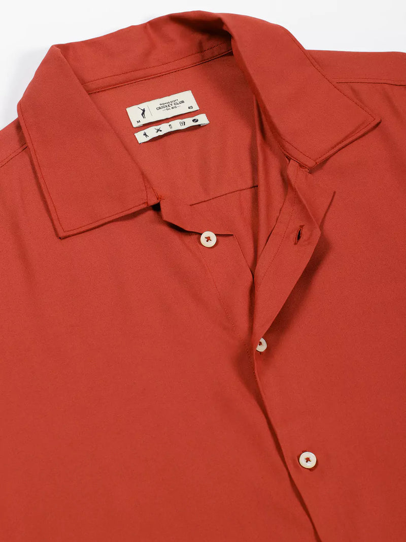 Thomas Scott Men Premium Cuban Collar Solid Oversized Casual Shirt