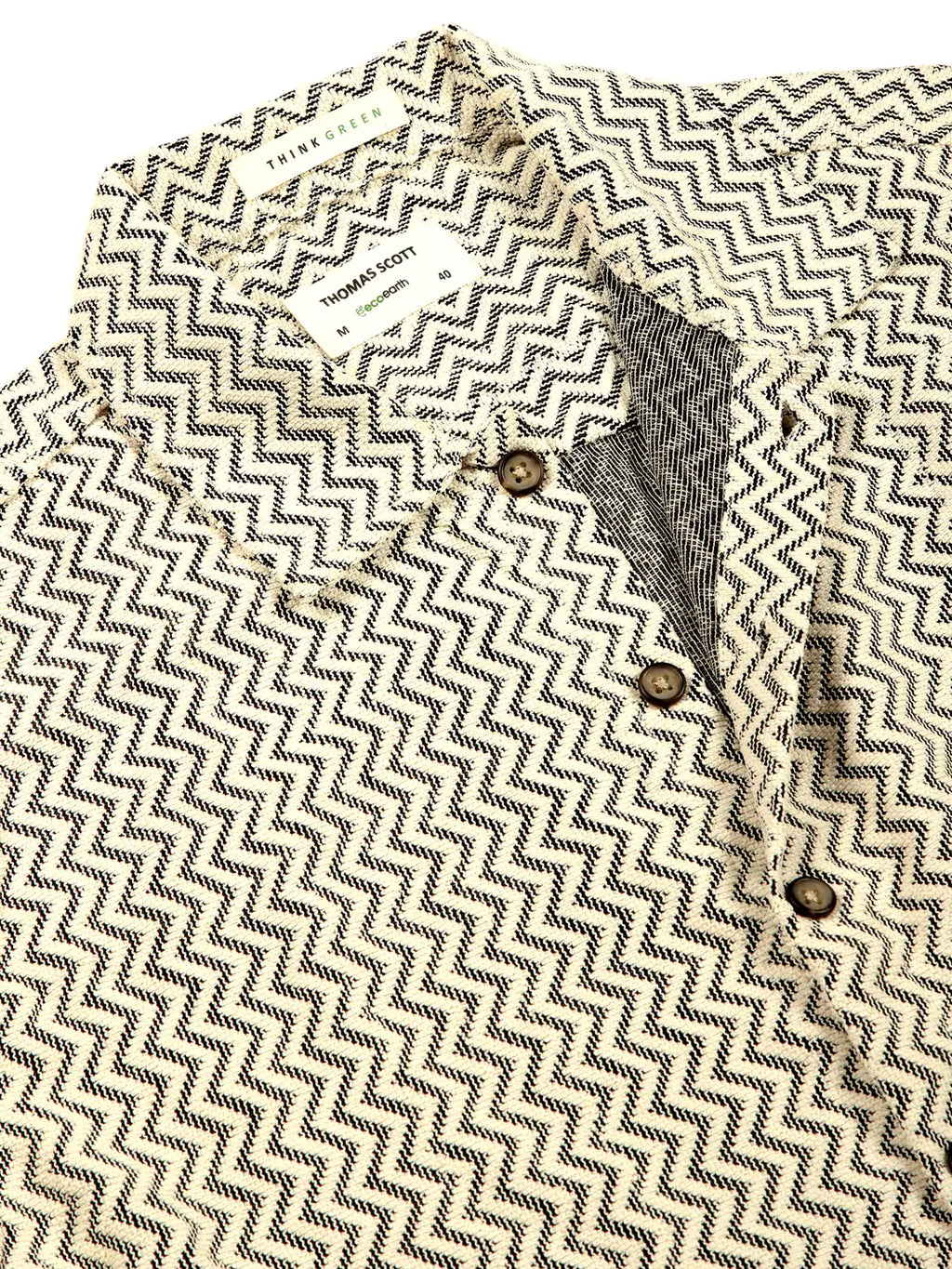 Thomas Scott Men Vertical Stripes Striped Regular Fit Semi-Sheer Casual Crochet Shirt