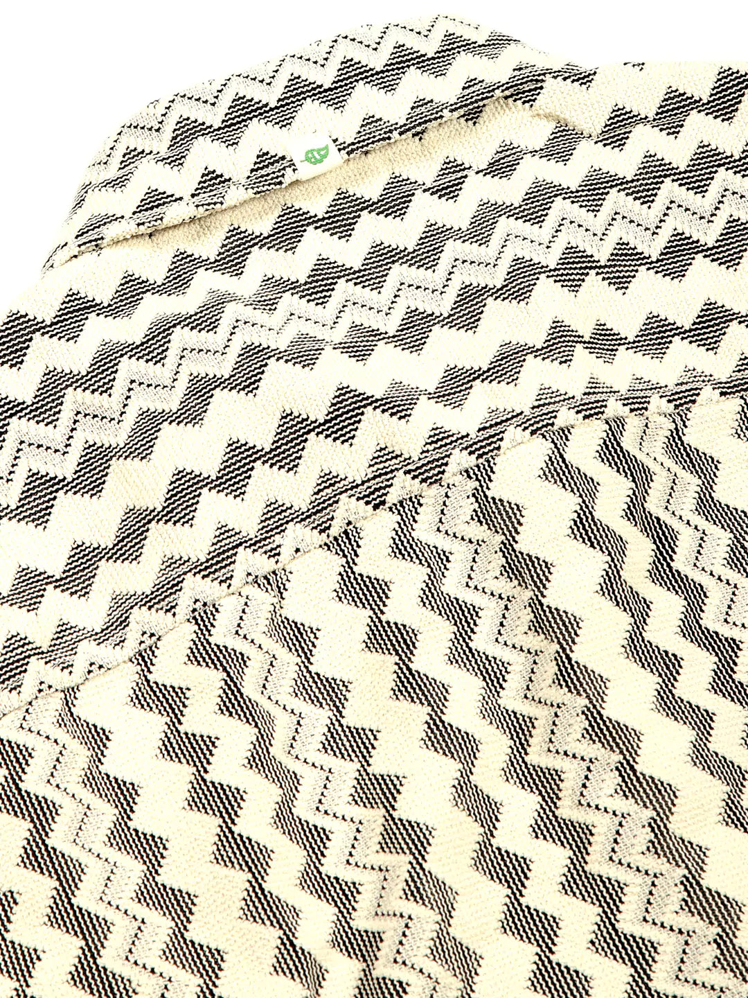 Thomas Scott Men Self Design Chevron Cotton Regular Fit Semi-Sheer Casual Crochet Shirt