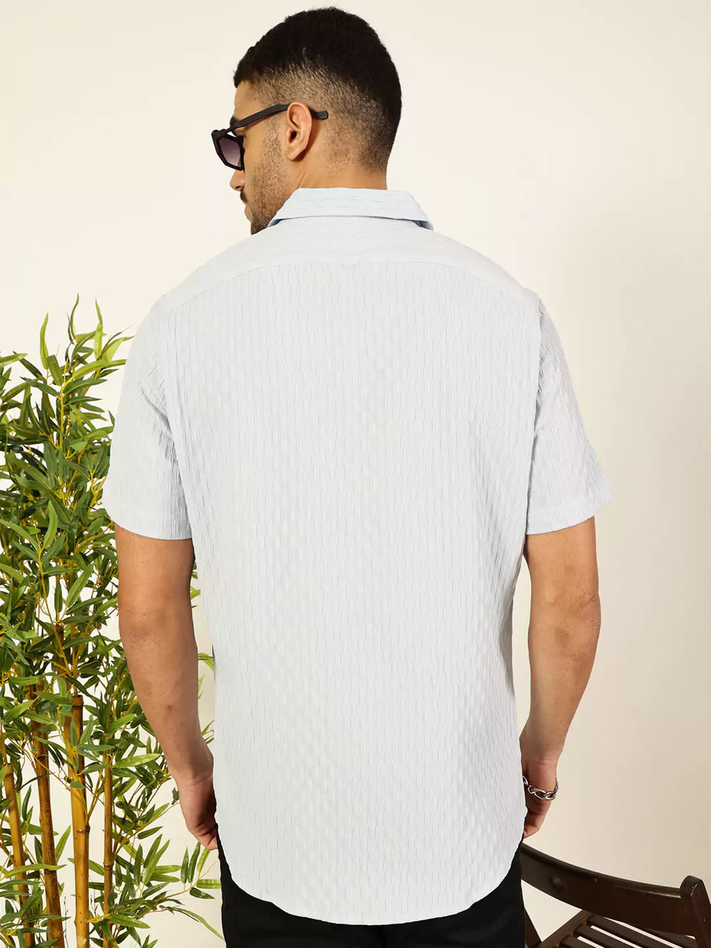 Thomas Scott Men Premium Spread Collar Textured Casual Shirt