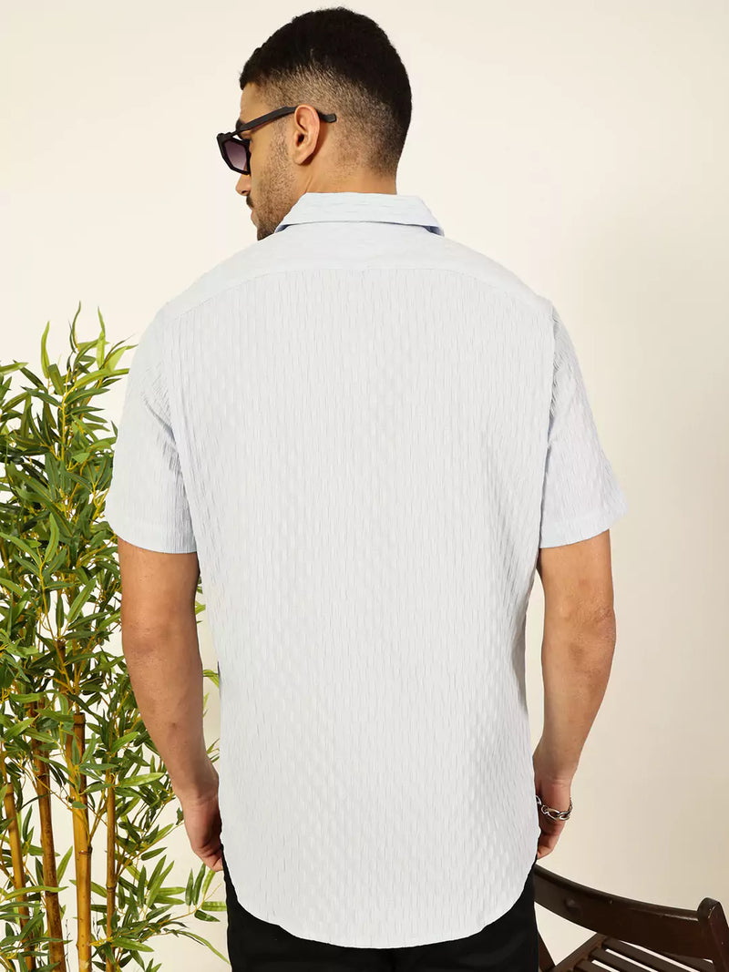 Thomas Scott Men Premium Spread Collar Textured Casual Shirt