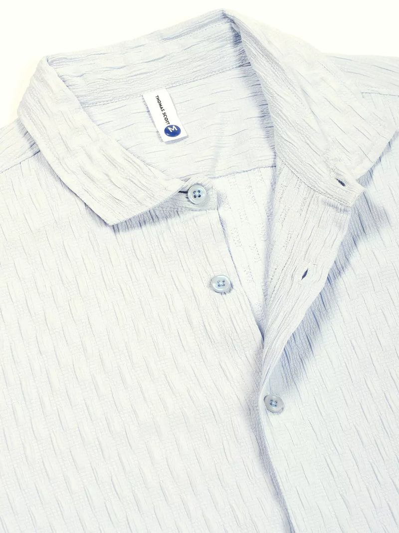 Thomas Scott Men Premium Spread Collar Textured Casual Shirt